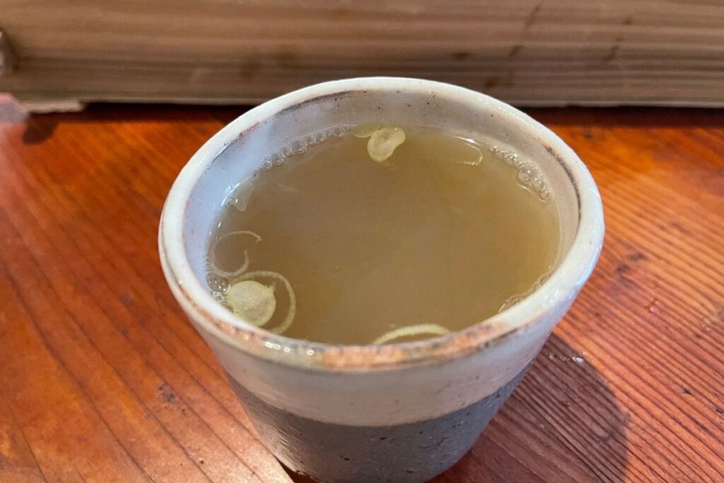 さるのこしかけ そば湯