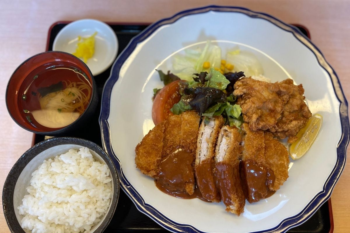ふくだや 三元豚のカツ＆鶏唐揚げ定食(1,080円)