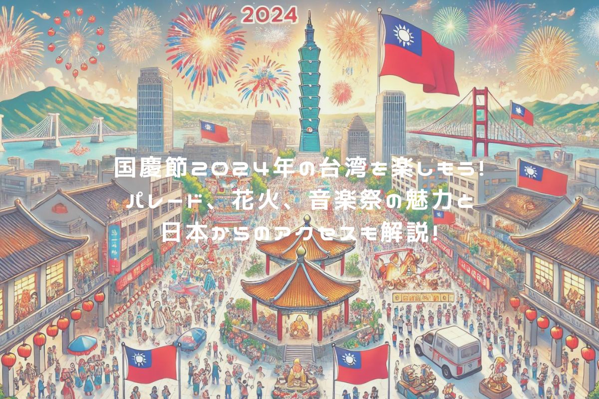 国慶節2024年の台湾を楽しもう！パレード、花火、音楽祭の魅力と日本からのアクセスも解説！ アイキャッチ