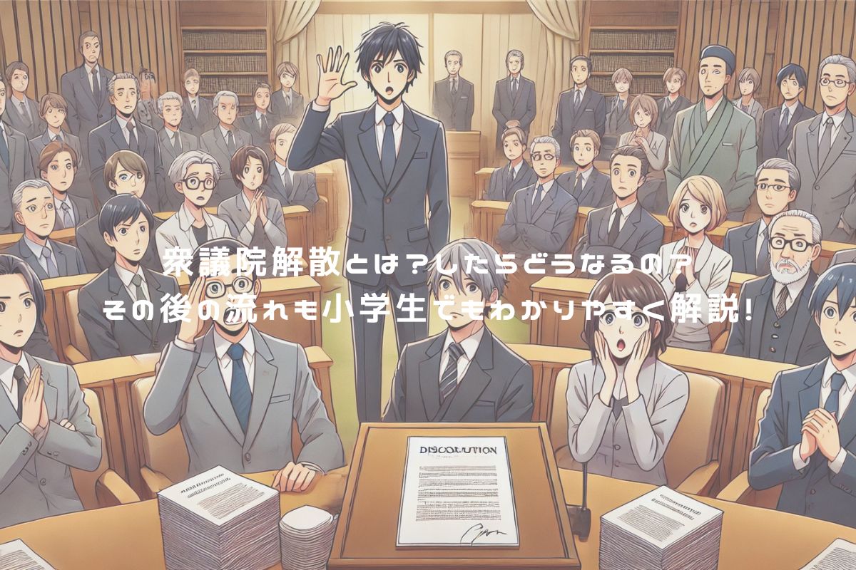 衆議院解散とは？したらどうなるの？その後の流れも小学生でもわかりやすく解説！ アイキャッチ