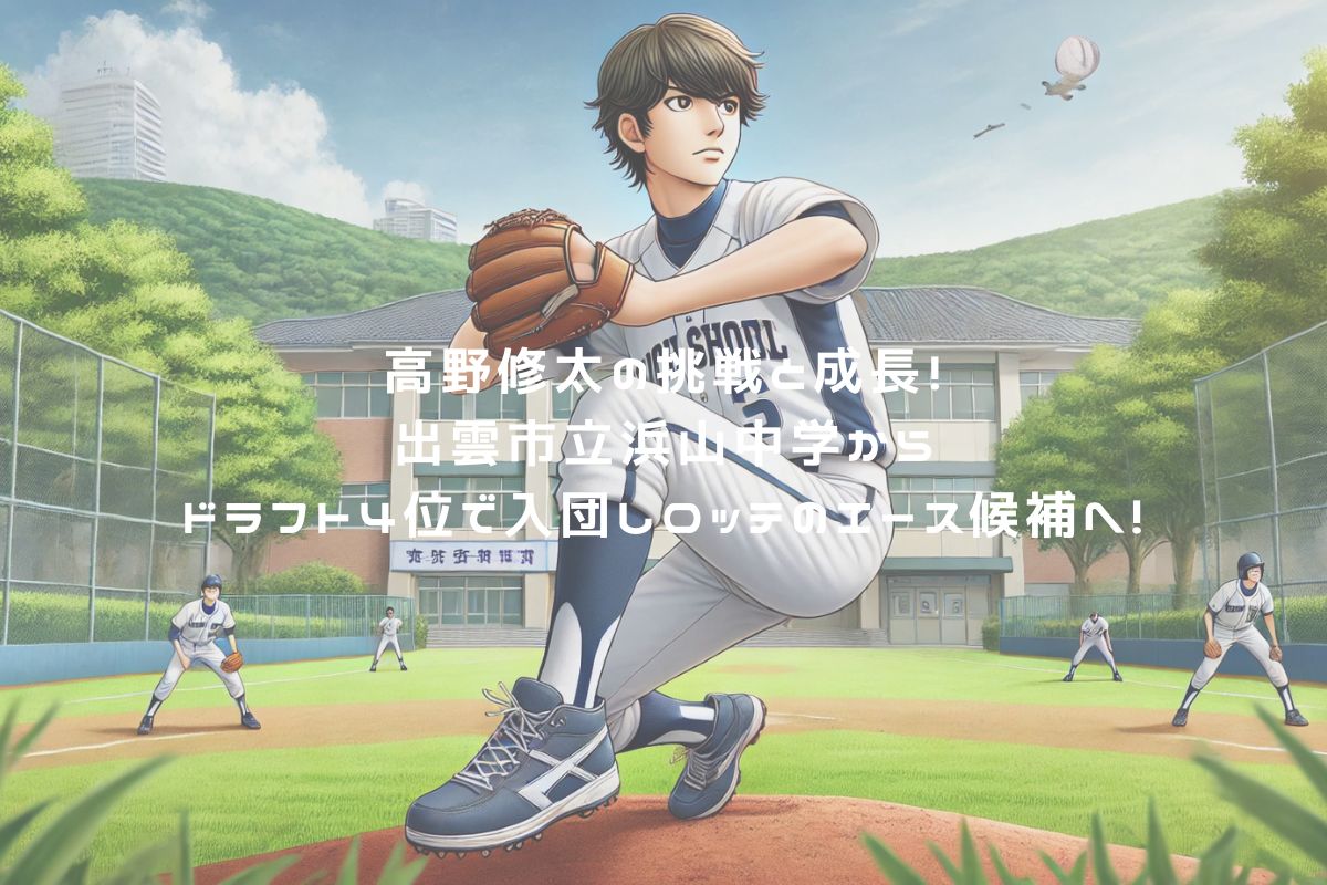 高野修太の挑戦と成長！出雲市立浜山中学からドラフト4位で入団しロッテのエース候補へ！ アイキャッチ