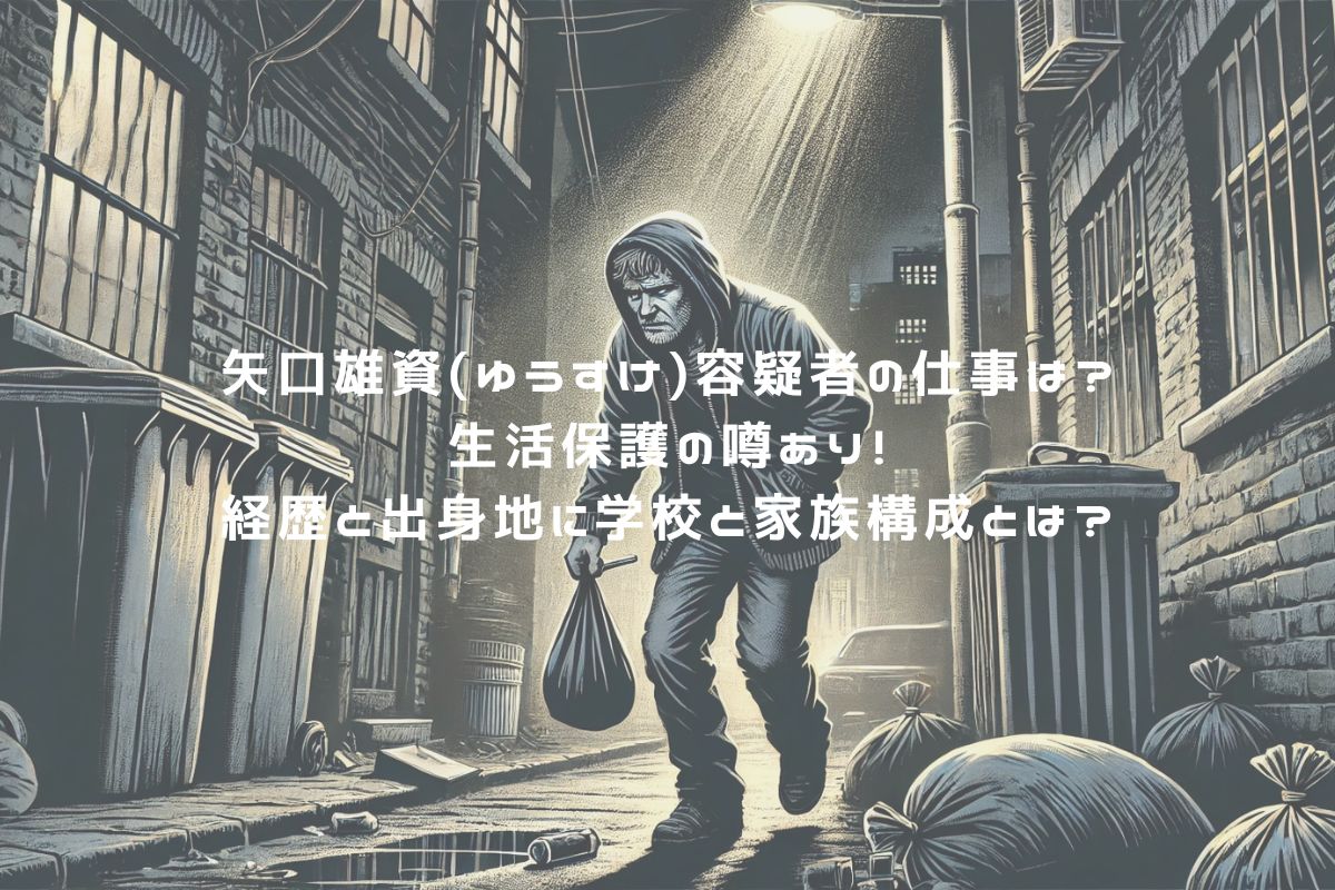 矢口雄資(ゆうすけ)容疑者の仕事は？生活保護の噂あり！経歴と出身地に学校と家族構成とは？ アイキャッチ