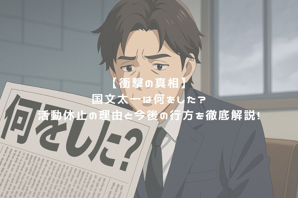 【衝撃の真相】国文太一は何をした？活動休止の理由と今後の行方を徹底解説！ アイキャッチ
